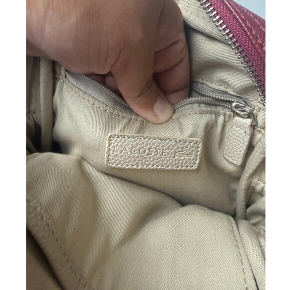 Lacoste Crossbody Bag - Burgundy with Blue Strap - Picture 5 of 9